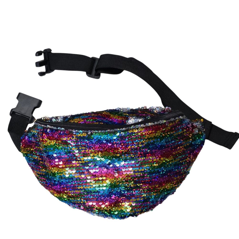 Sequin Rainbow Midnights Fanny Pack Adjustable Strap Womens Beltbag Taylor Swift